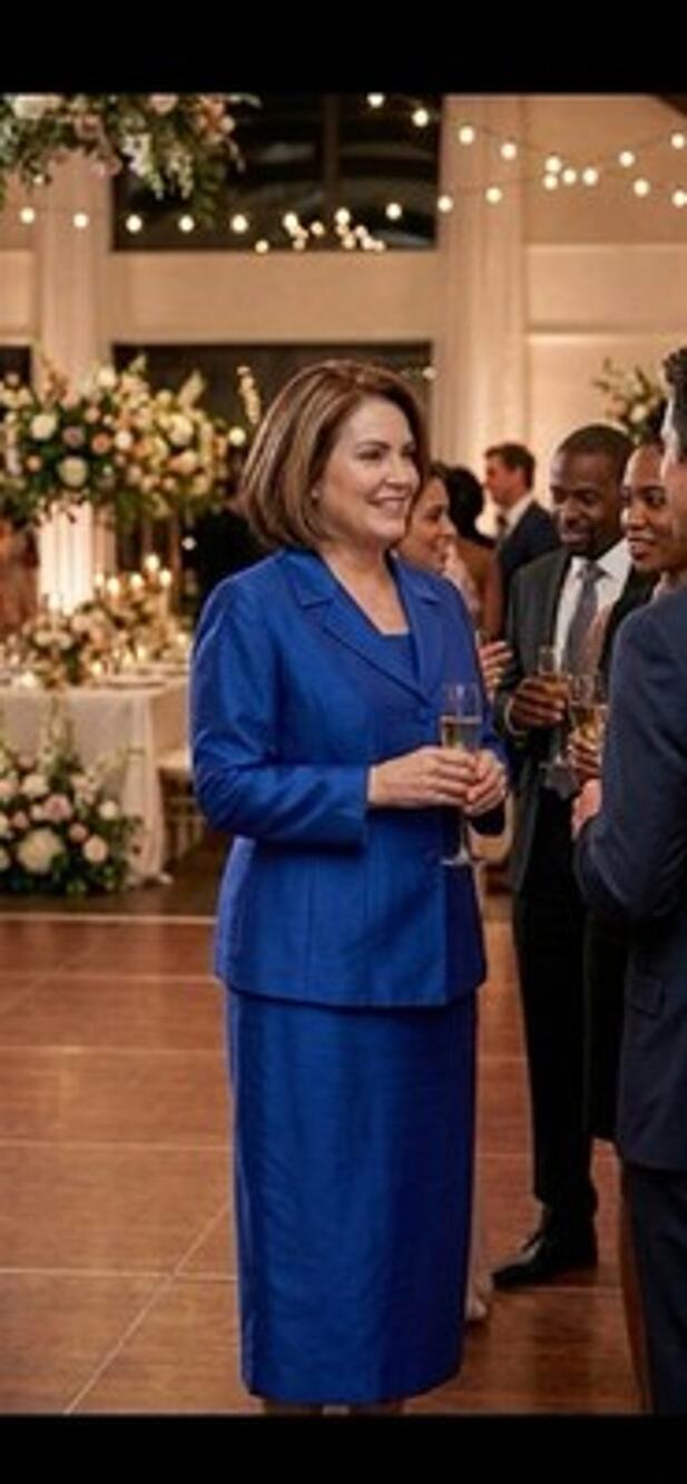 Talbots Womens 14W 100% Silk Dress Jacket Set Blue Shift Midi 3/4 Sleeve 2 Piece